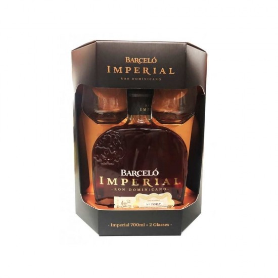 Rom Barcelo Imperial (0.7L, 38%) + 2 pahare