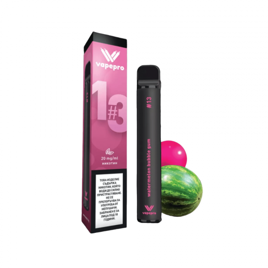 Tigara electronica de unica folosinta VapePro - Watermelon Bubble Gum (800 pufuri)