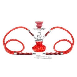 Narghilea Dreamliner 23 cm 2 furtunuri (rosu)