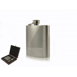 Set Angelo Plosca (argintiu) & doua pahare + cutie de lemn Set Angelo Plosca (argintiu) & doua pahare + cutie de lemn