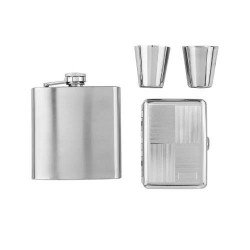 Set Angelo Plosca + Etui Tigarete (argintiu) Set Angelo Plosca + Etui Tigarete (argintiu)