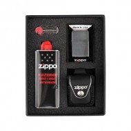Set Zippo Chrome Brushed (negru) Set Zippo Chrome Brushed (negru)