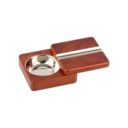 Scrumiera cu capac rotativ (maro)